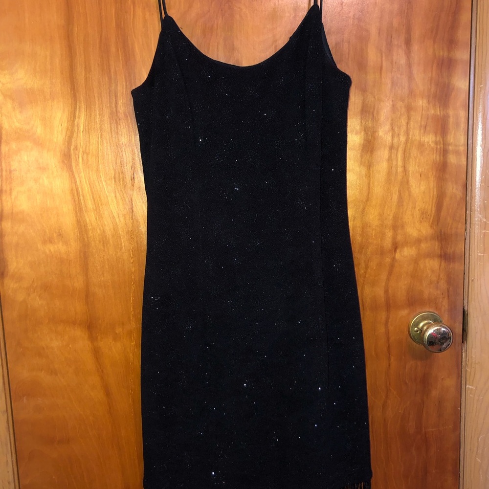 Black Sparkle Slip Dress - Women